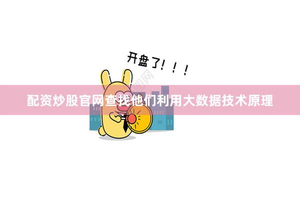 配资炒股官网查找他们利用大数据技术原理
