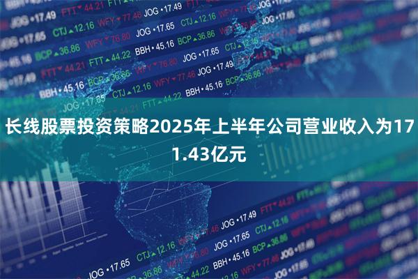 长线股票投资策略2025年上半年公司营业收入为171.43亿元